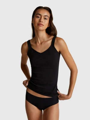 Benetton, Tank Top In Super Stretch Cotton, Size: OS, Black, Women United Colors of Benetton