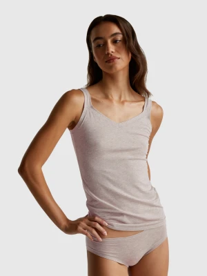 Benetton, Tank Top In Super Stretch Cotton, Size: OS, Creamy White, Women United Colors of Benetton