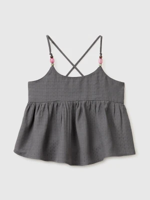 Benetton, Beaded Flared Top, Size: XL, Dark Gray, Kids United Colors of Benetton