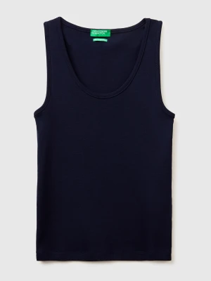 Benetton, Slim Fit Ribbed Tank Top, Size: XXS, Dark Blue, Women United Colors of Benetton