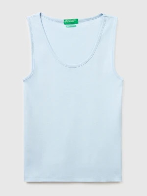 Benetton, Slim Fit Ribbed Tank Top, Size: XXS, Light Blue, Women United Colors of Benetton