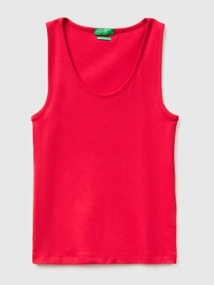 Benetton, Slim Fit Ribbed Tank Top, Size: XXS, Strawberry, Women United Colors of Benetton