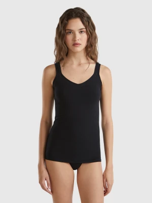 Benetton, Tank Top In Super Stretch Cotton, size OS, Black, Women United Colors of Benetton