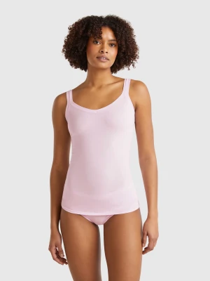 Benetton, Tank Top Undershirt In Super Stretch Cotton, size OS, Lilac, Women United Colors of Benetton