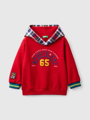 Benetton, Tartan Hoodie, size 116, Red, Kids United Colors of Benetton