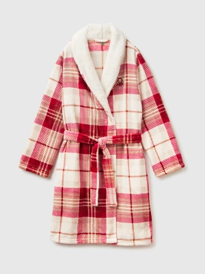 Benetton, Tartan Robe, Size: XS, Creamy White, Women United Colors of Benetton