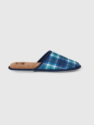 Benetton, Tartan Slippers, Size: 46-47, Blue, Men United Colors of Benetton