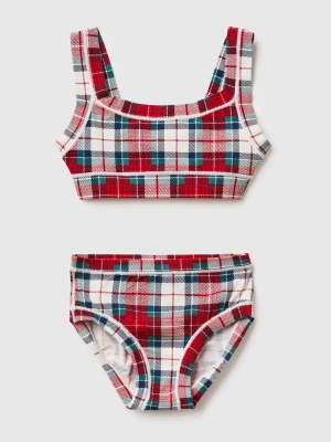 Benetton, Tartan Underwear Set, Size: L-XL, Red, Kids United Colors of Benetton