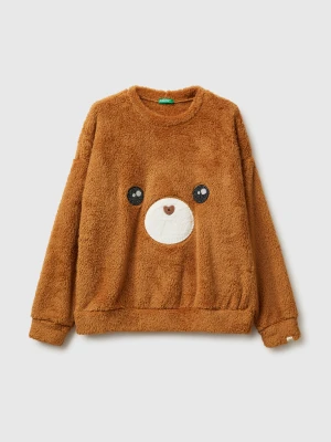 Benetton, Teddy Fur Sweater, Size: XXS, Camel, Women United Colors of Benetton