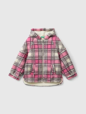 Benetton, Teddy Jacket With Check Pattern, size XL, Multi-color, Kids United Colors of Benetton