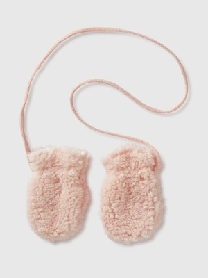 Benetton, Teddy Look Mittens, Size: 82, Soft Pink, Kids United Colors of Benetton