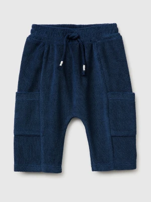 Benetton, Terrycloth Trousers With Pockets, Size: 82, Dark Blue, Kids United Colors of Benetton
