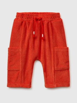 Benetton, Terrycloth Trousers With Pockets, Size: 82, Red, Kids United Colors of Benetton