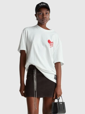 Benetton, The Beatles Cotton T-shirt, Size: XXS, White, Women United Colors of Benetton