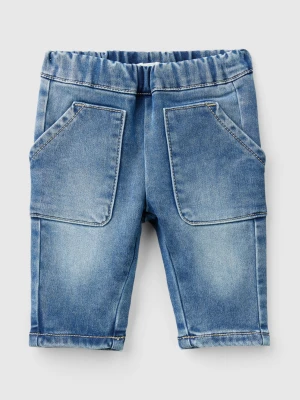 Benetton, Thermal Jeans With Pockets, Size: 82, Blue, Kids United Colors of Benetton