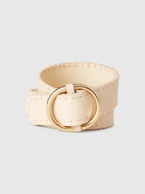 Benetton, Thin Belt In Imitation Leather, size , Beige, Women United Colors of Benetton