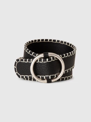 Benetton, Thin Belt In Imitation Leather, size , Black, Women United Colors of Benetton