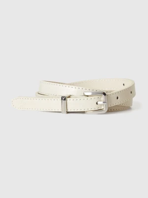 Benetton, Thin Belt With Coconut Print, Creamy White, Women United Colors of Benetton