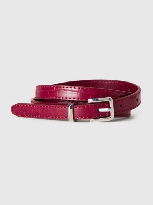 Benetton, Thin Belt With Coconut Print, Red, Women United Colors of Benetton