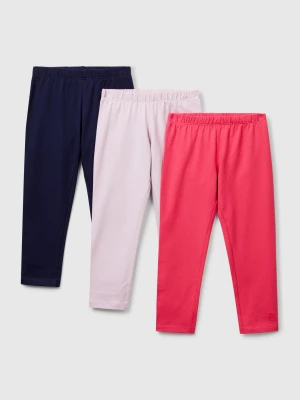 Benetton, Three Leggings In Stretch Cotton, Size: 116, Multi-color, Kids United Colors of Benetton