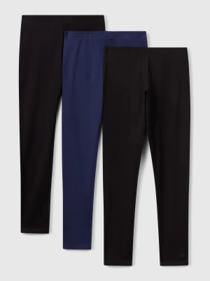 Benetton, Three Leggings In Stretch Cotton, Size: XL, Multi-color, Kids United Colors of Benetton