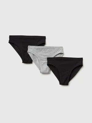 Benetton, Three Low-cut Briefs In Super Stretch Cotton, Size: OS, Black, Women United Colors of Benetton