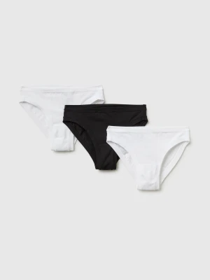 Benetton, Three Low-cut Briefs In Super Stretch Cotton, Size: OS, White, Women United Colors of Benetton