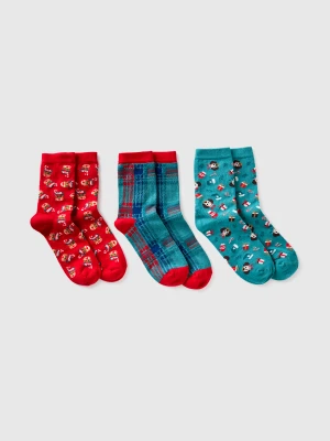 Benetton, Three Pairs Of Christmas Socks, Size: 39-41, Multi-color, Kids United Colors of Benetton
