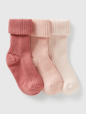 Benetton, Three Pairs Of Ribbed Socks, Size: 74, Multi-color, Kids United Colors of Benetton