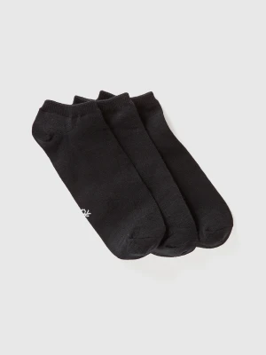 Benetton, Three Pairs Of Short Socks, size 36-38, Black, Women United Colors of Benetton