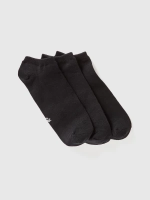 Benetton, Three Pairs Of Short Socks, size 43-46, Black, Women United Colors of Benetton