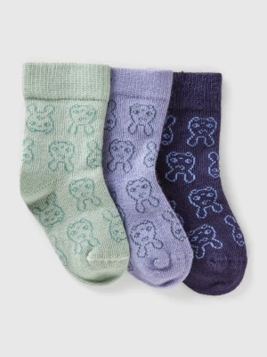 Benetton, Three Pairs Of Socks With Bunnies, Size: 74, Multi-color, Kids United Colors of Benetton