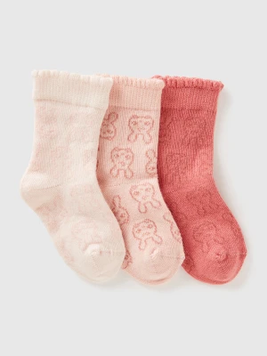 Benetton, Three Pairs Of Socks With Bunnies, Size: 74, Multi-color, Kids United Colors of Benetton