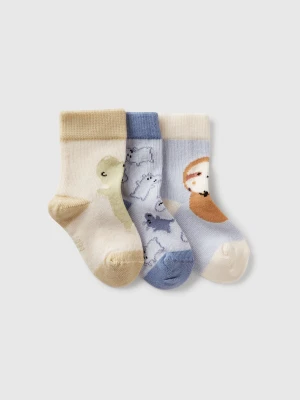 Benetton, Three Pairs Of Socks With Little Animals, size 74, Multi-color, Kids United Colors of Benetton