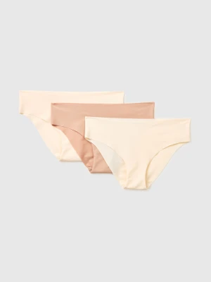 Benetton, Three Seamless Briefs, Size: XS, Beige, Women United Colors of Benetton