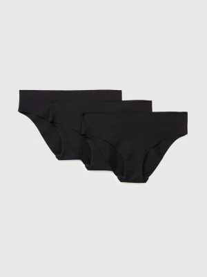 Benetton, Three Seamless Briefs, Size: XS, Black, Women United Colors of Benetton