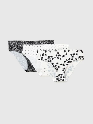 Benetton, Three Seamless Patterned Briefs, Size: S, Black, Women United Colors of Benetton