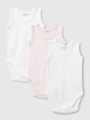 Benetton, Three Sleeveless Bodysuits In Cotton, Size: 90, Multi-color, Kids United Colors of Benetton