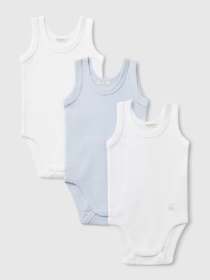 Benetton, Three Sleeveless Bodysuits In Cotton, size 90, Multi-color, Kids United Colors of Benetton