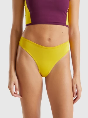 Benetton, Three Sports Briefs In Recycled Fabric, size XS, Yellow, Women United Colors of Benetton