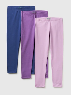 Benetton, Three Stretch Cotton Leggings, Size: XL, Kids United Colors of Benetton