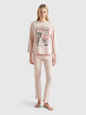 Benetton, Tom & Jerry Pyjamas, size XXS, Soft Pink, Women United Colors of Benetton