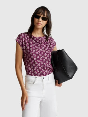 Benetton, Top With Bandana Print, size XS, Multi-color, Women United Colors of Benetton