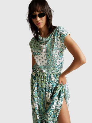 Benetton, Top With Bandana Print, Size: XS, Multi-color, Women United Colors of Benetton