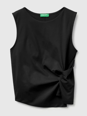 Benetton, Top With Knot, Size: XS, Black, Women United Colors of Benetton