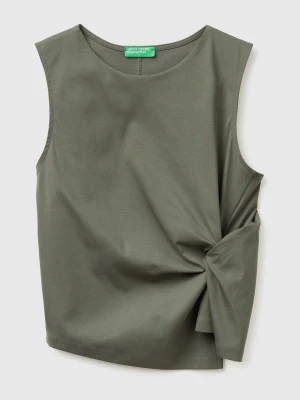 Benetton, Top With Knot, Size: XS, Military Green, Women United Colors of Benetton