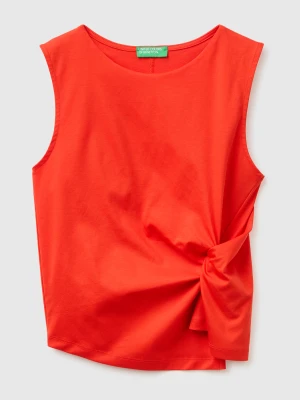 Benetton, Top With Knot, Size: XS, Red Coral, Women United Colors of Benetton