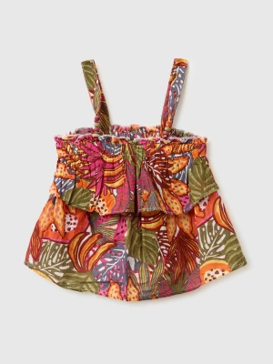 Benetton, Top With Ruffles And Beads, Size: 116, Multi-color, Kids United Colors of Benetton