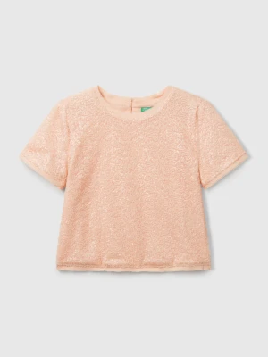 Benetton, Top With Sequins, size XL, Soft Pink, Kids United Colors of Benetton