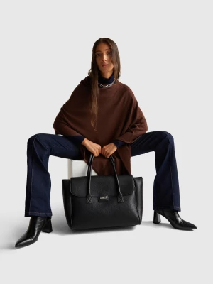Benetton, Tote Bag In Imitation Leather, Size: OS, Black, Women United Colors of Benetton